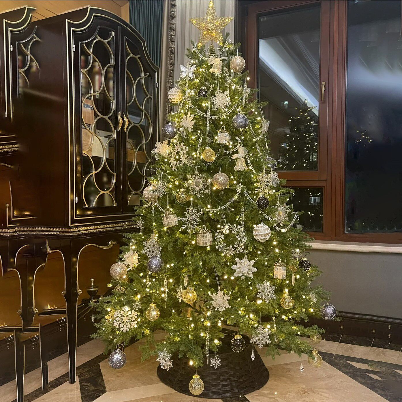 纯PE高档加密圣诞树仿真1.5m/1.8/2.1/2.4米加密水晶豪华商场装饰