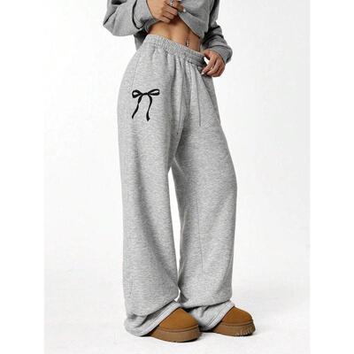 Tween Girls Basic Grey Casual Sweatpants Butterfly Print