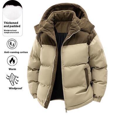 Winter Hooded Casual Fleece Lined Men's Coat with Removable