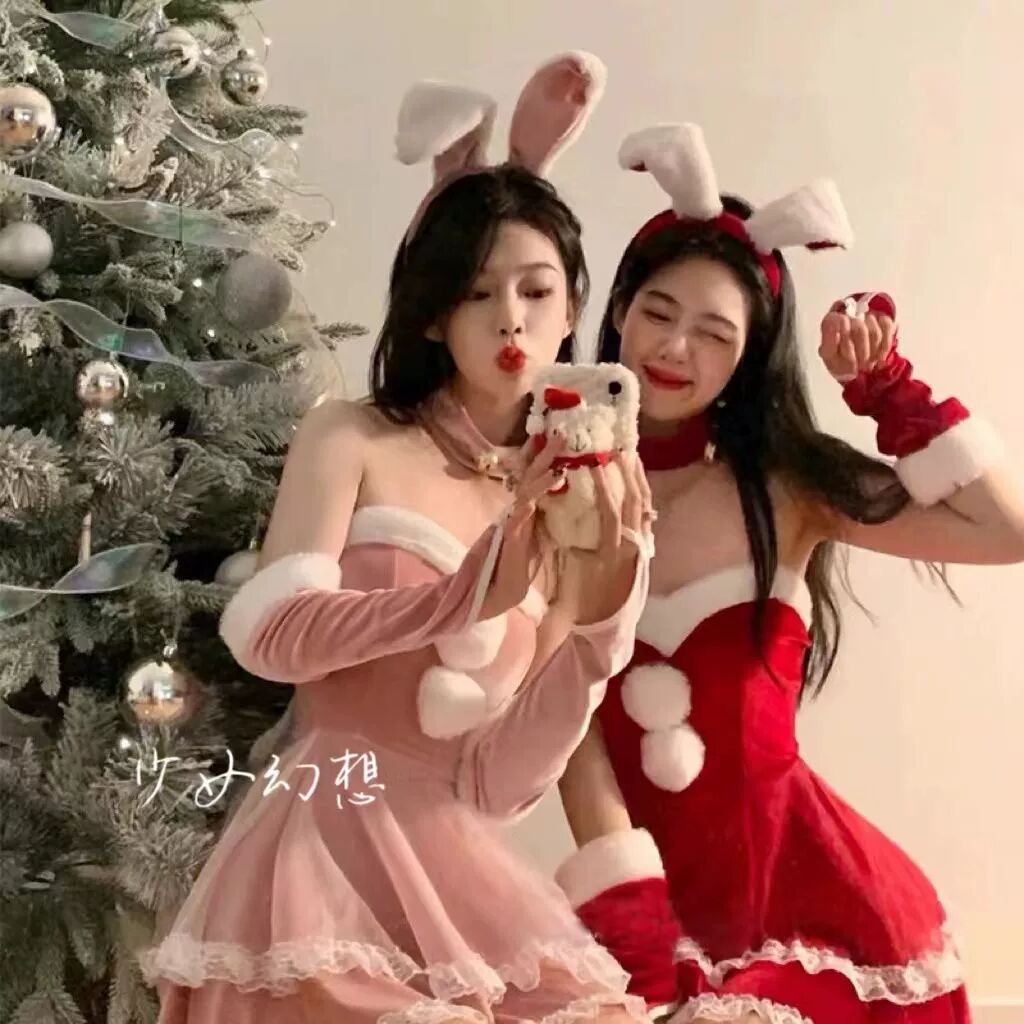 少女幻想「圣诞合集」cosplay圣诞主题套装主播变装抹胸服连衣裙