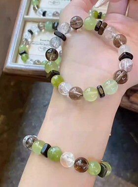 2025原创设计爆闪天然水晶手链小众女款转运珠旺事业单圈手链