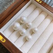 南洋极光澳白珍珠耳钉女小众法式 Star Ray赵露思同款 复古港风耳环