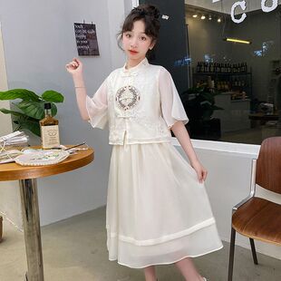 女童汉服连衣裙夏装2025新款新中式儿童国风套装夏季大童女孩裙子