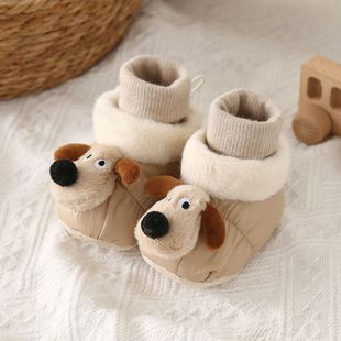冬款婴幼儿鞋子婴幼儿冬季鞋子婴儿外出鞋袜宝宝06个月一体防掉