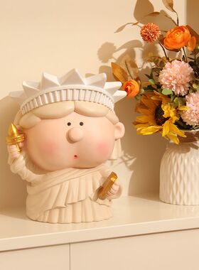 白雪公主高颜值小王子储钱罐大艺术家戴珍珠现代的少女存钱罐摆件