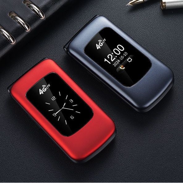 2025新款双屏翻盖手机接听带座充老年人超长待机全网通移动电信4G