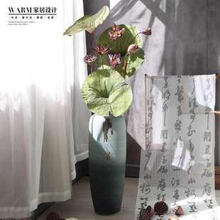 新中式莲蓬干花花束真花客厅摆设莲花高级感装饰落地花瓶禅意玄关