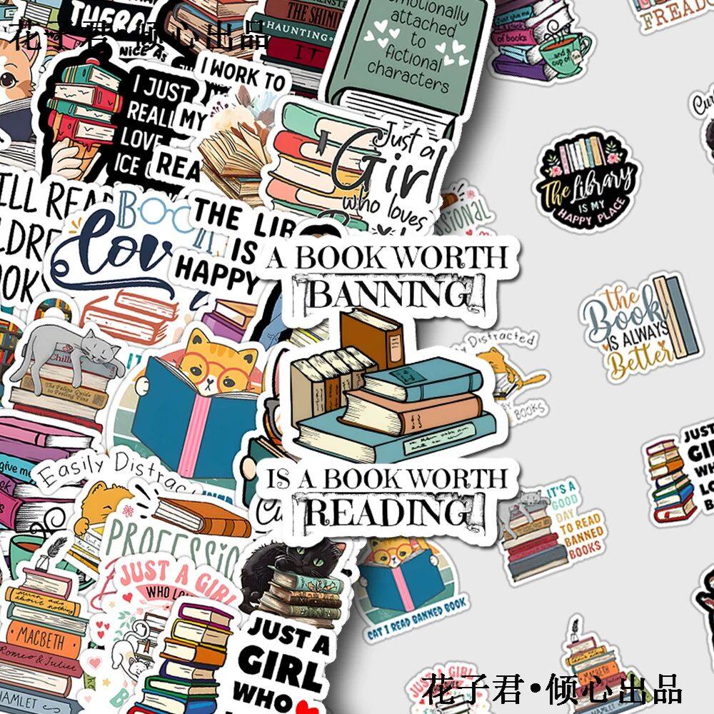 100张书籍英文贴纸卡通创意涂鸦装饰手账行李箱桌面笔记本DIY,文具电教/文化用品/商务用品,贴纸/立体贴纸,淘宝优惠券,粉丝福利购,淘宝优惠卷