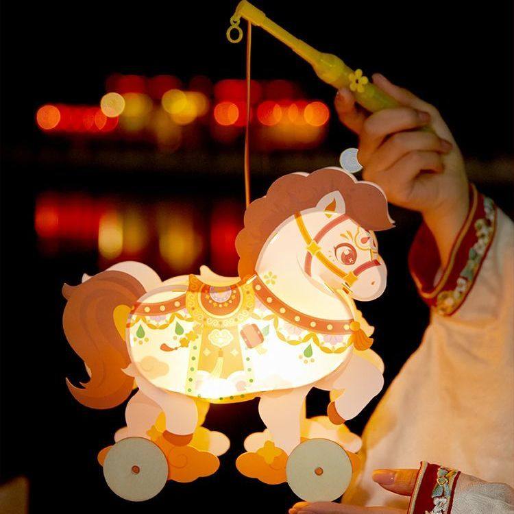 2026年马年新春拉拉马手提灯笼国潮战马元旦儿童手工diy 花灯装饰,节庆用品/礼品,灯笼,淘宝优惠券,粉丝福利购,淘宝优惠卷