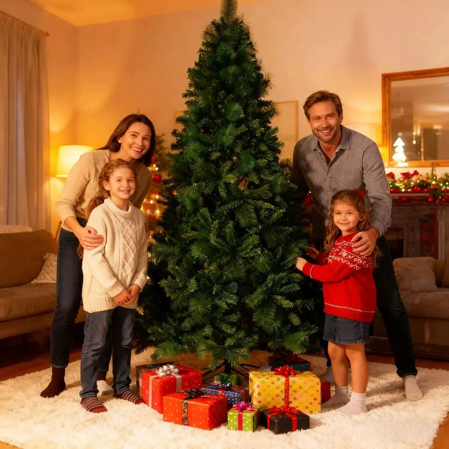 Pre-Lit Pop Up Christmas Tree 180cm 210cm 240cm Easy Setup