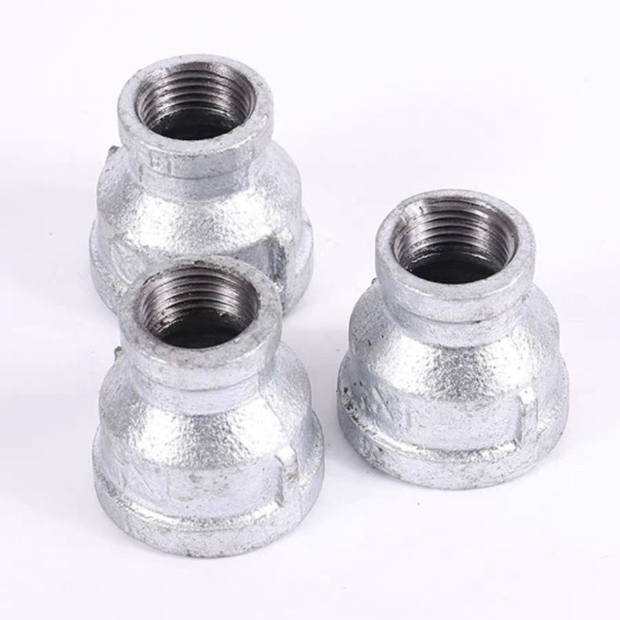 镀锌玛钢大小头 异径管箍 变径丝扣螺纹直接 内牙接头4分6分1寸