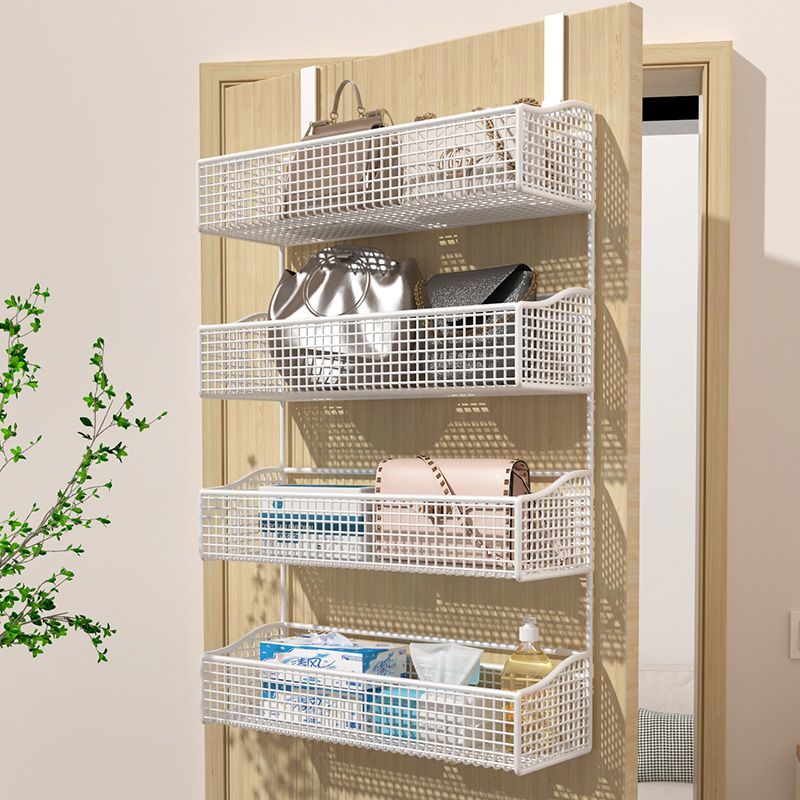 门后挂钩置物架门上挂衣架免打孔挂门后挂篮超薄衣柜侧包包收纳架