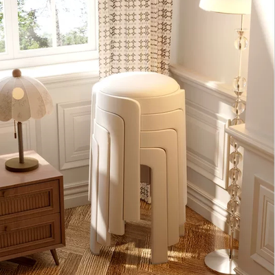 德国品质FZY可叠放凳子结实耐用加厚软包圆凳轻奢高级待客高板凳