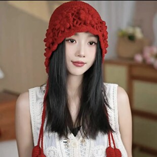 新款手工编织流苏网红女款秋冬最近很火的帽子保暖stk冷帽