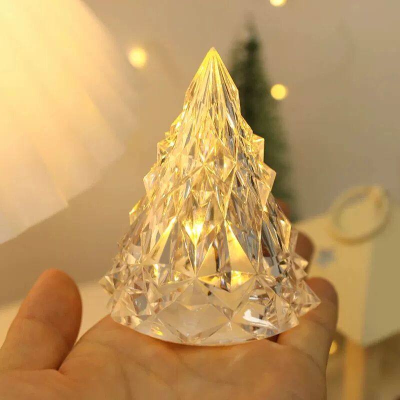 8.5CM Warm/White Flameless LED Candle - Christmas Tree Shape