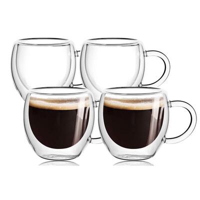 2 5oz Double Walled Espresso Coffee Cups Set of 4 with