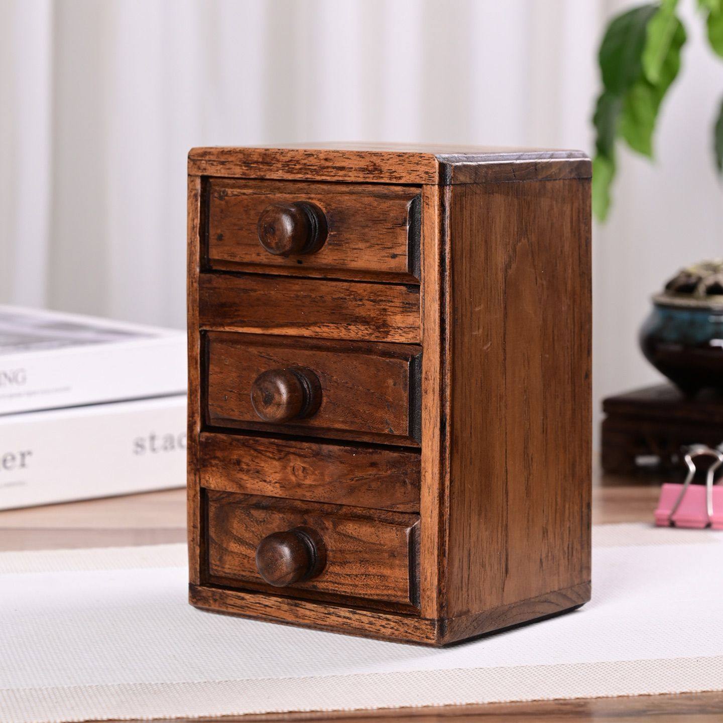 泰国进口实木创意三层首饰盒桌面复古收纳盒高档精致轻奢储物盒,饰品/流行首饰/时尚饰品新,首饰盒,淘宝优惠券,粉丝福利购,淘宝优惠卷