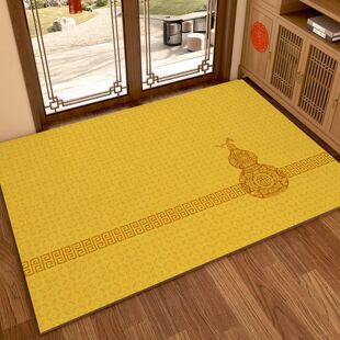 黄色地垫入户门垫风水门垫地毯入户门土黄色脚垫门口进门地垫金色