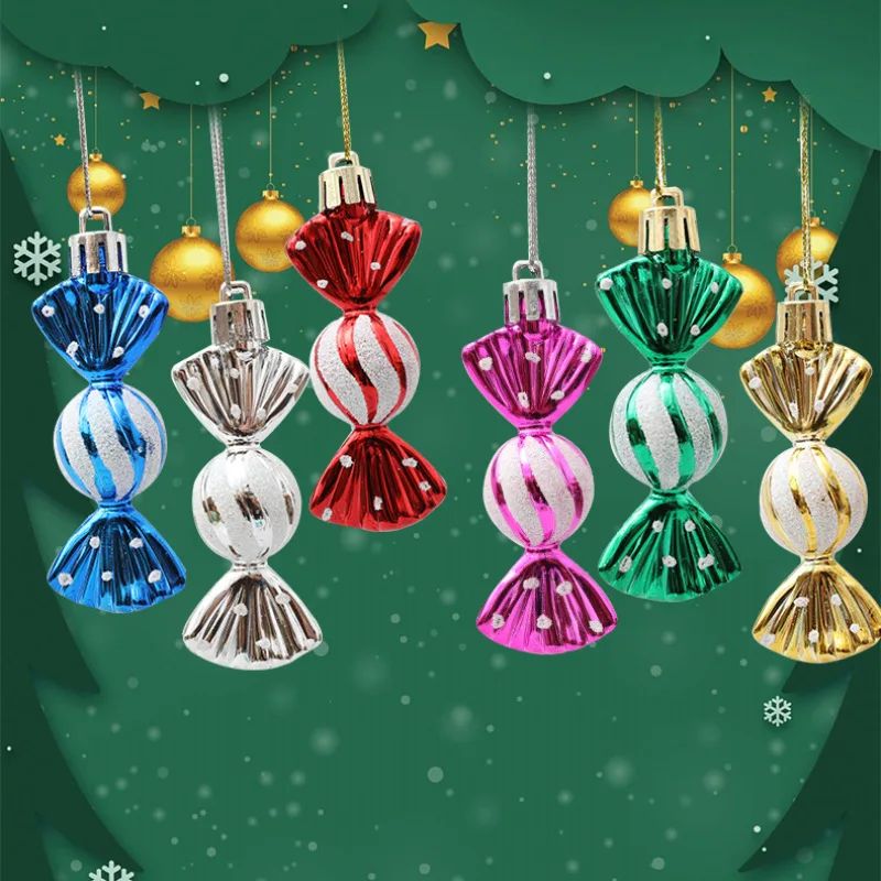 6PCS/Box DIY Christmas e Decoration Pendant Electroplating C