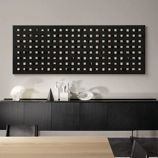 现代简约客厅沙发背景墙装饰画黑白抽象画高级感横版壁画卧室挂画