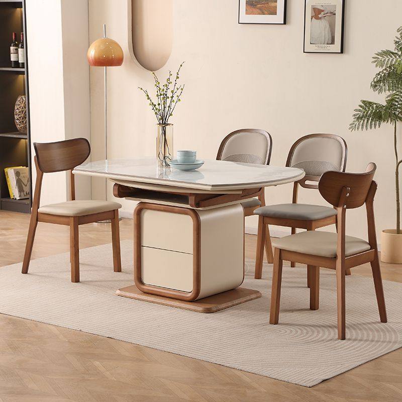 实木新款餐桌中古风家用伸缩现代简约伸缩方圆两用岩板餐桌椅组合,住宅家具,板木餐桌,淘宝优惠券,粉丝福利购,淘宝优惠卷