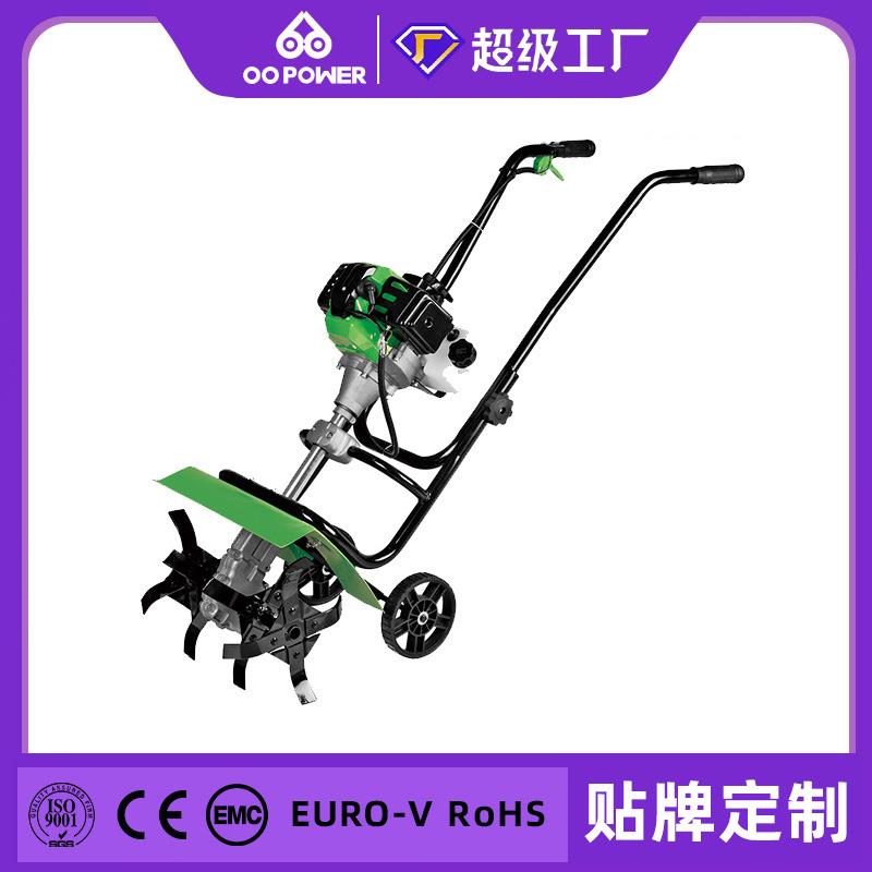 跨境小型微耕机多功能农用旋耕机农田果园开沟二冲程家用除草机