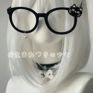日系可爱黑色猫咪猫爪眼镜框显脸小亚文化萌拍照cos二次元流泪