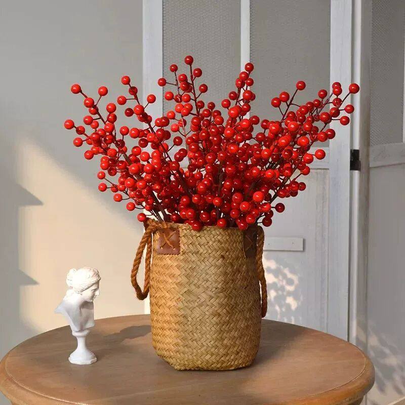 10PCS Artificial Berry New Year Decoration Holly Fruit Home