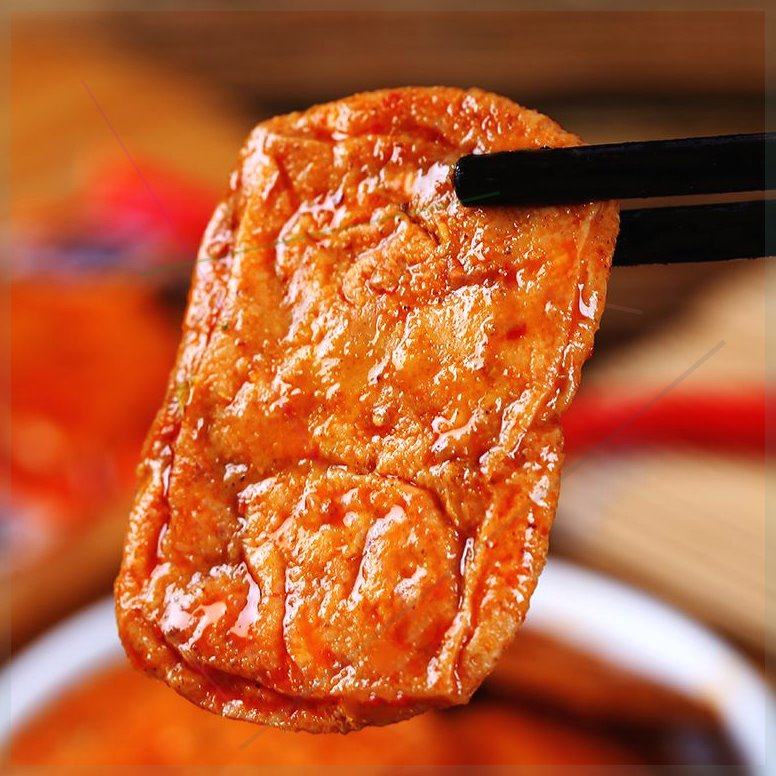 梅山古镇大茶油豆腐休闲炸豆腐干麻辣捞汁小吃香干辣味零食