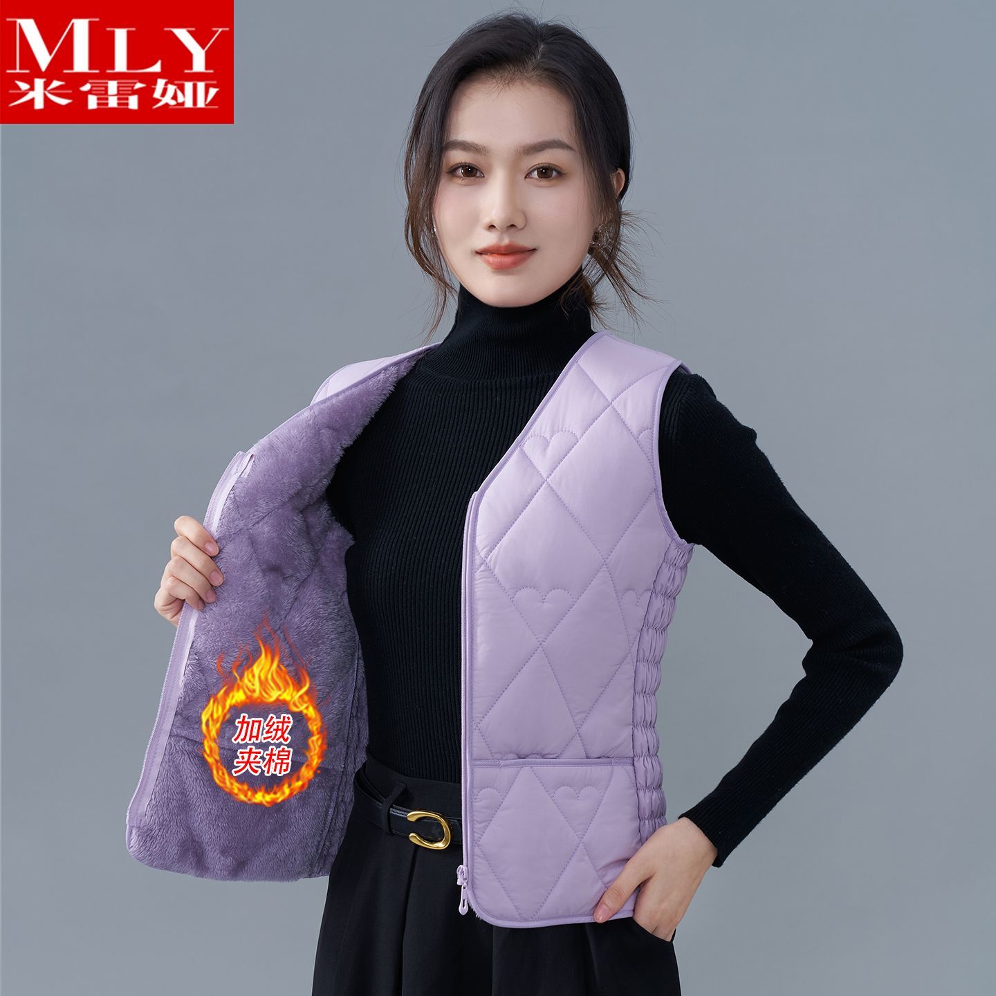 2025秋冬新款棉马甲女加绒加厚短款中老年妈妈装修身内穿保暖背心