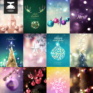 .唯美梦幻圣诞节海报背景圣诞快乐广告元素光斑PSD设计素材图