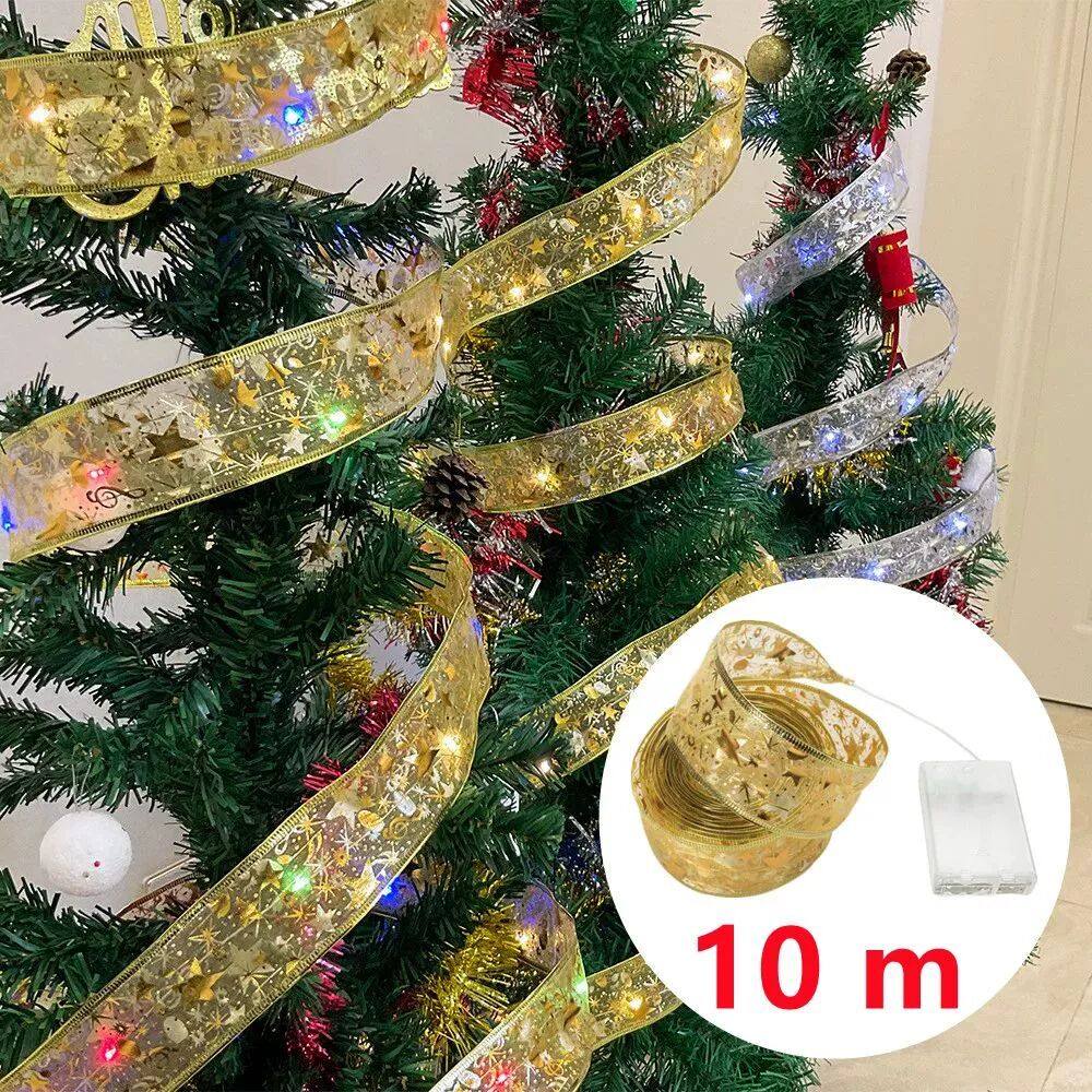 Aswesaw Christmas Tree Decoration 10m LED ribbon Fairy Light
