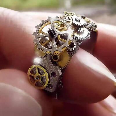 Unique  Precision Mechanical Dial Men's Ring Motorcyclist St