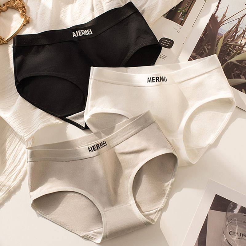 全棉内裤女抗菌纯棉中腰网红爆款少女学生透气大码女士无痕三角裤