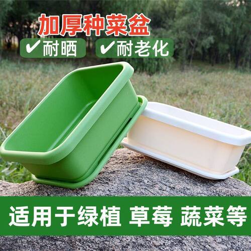 加厚种菜盆阳台长方形塑料盆家庭蔬菜种植盆种菜专用大号耐用花盆