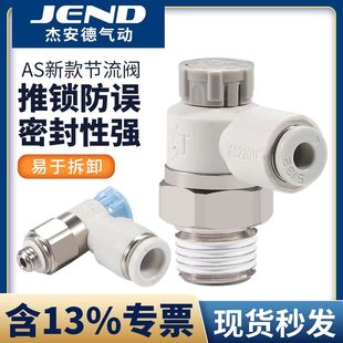 气动调速接头AS1201F节流阀M5 06SA速度控制 04气缸AS2201F可调02