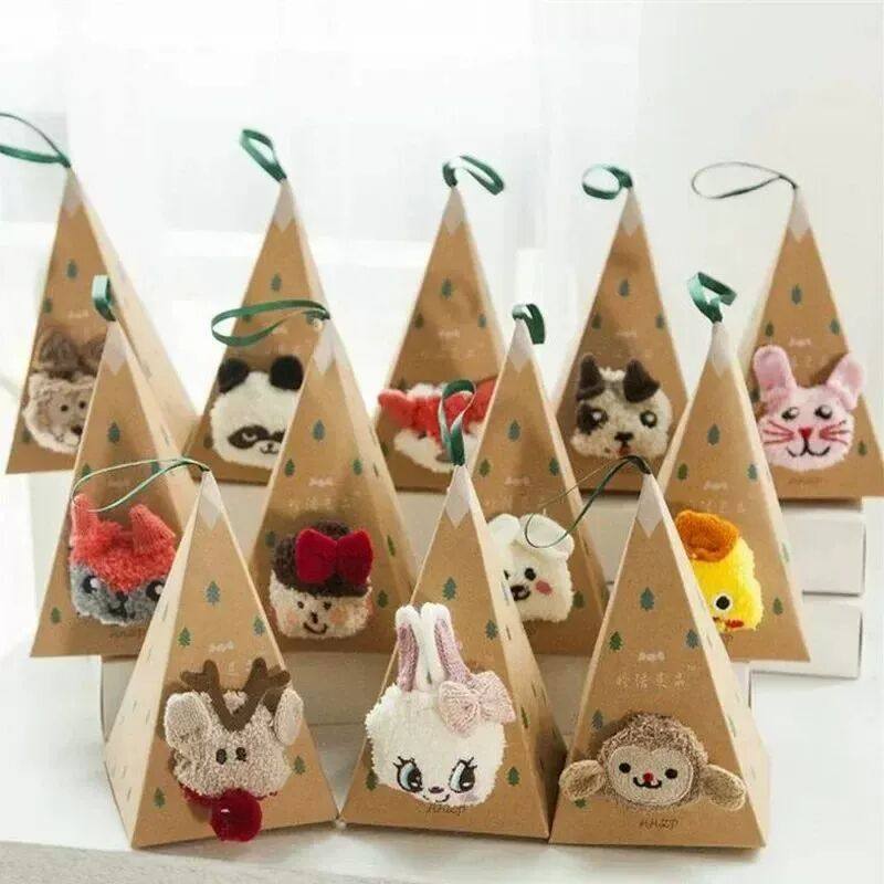 Men's and women's Christmas gift socks cute warm fluffy fuzz