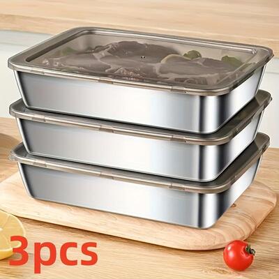 3pcs 5pcs Durable Stainless Steel Food Storage Containers