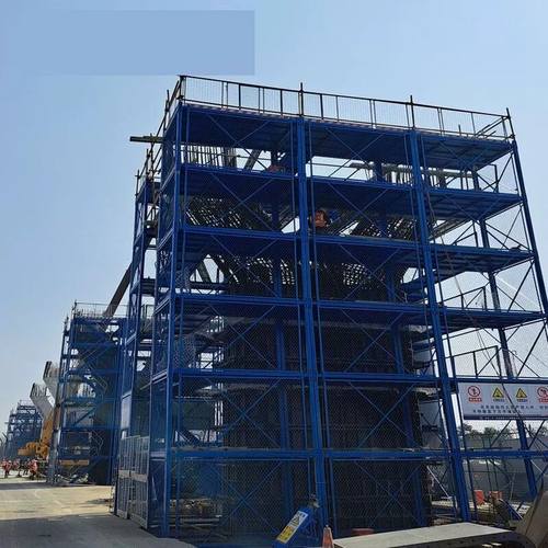 施工安全梯笼桥梁框架式基坑马道箱式安全护笼爬梯一体化墩柱围笼