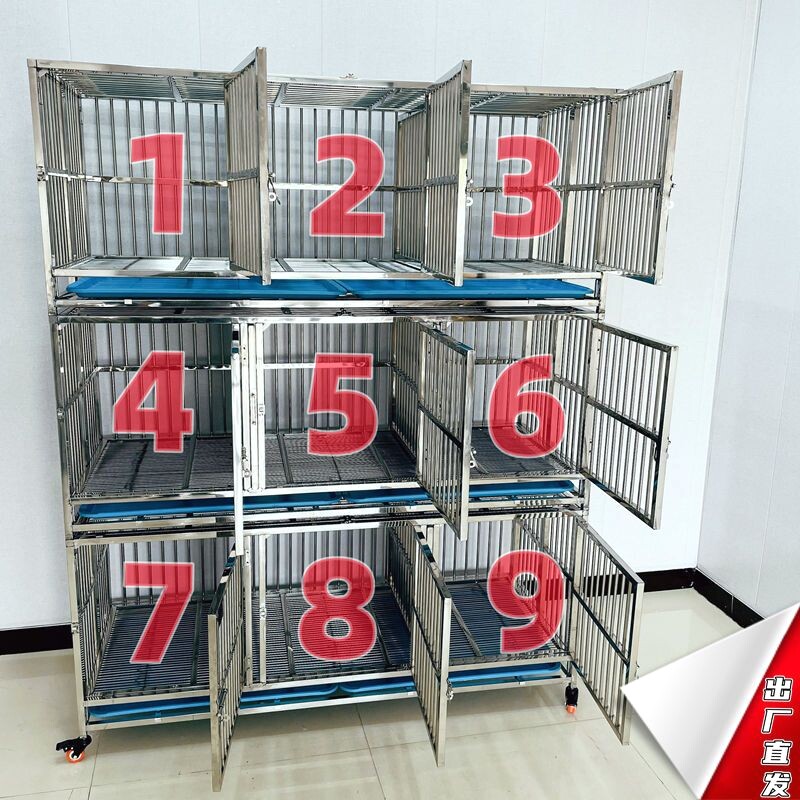 不锈钢狗笼加密鸡笼小型犬宠物店医院家用寄养笼犬舍多层狗笼清仓