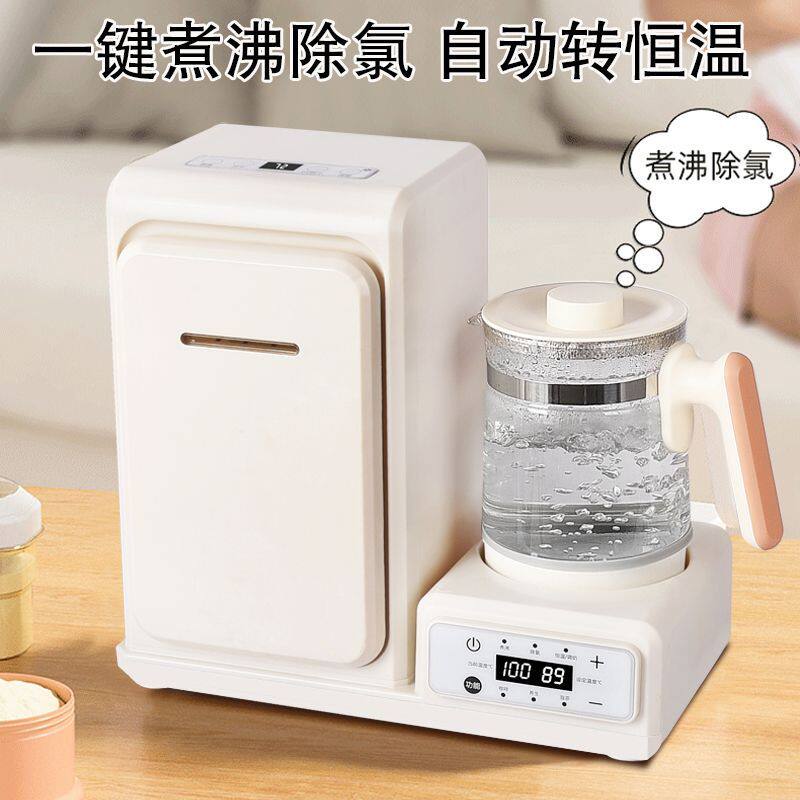全玻璃恒温调奶器暖奶烧水壶婴儿奶瓶烘干紫外线消毒器柜三合一
