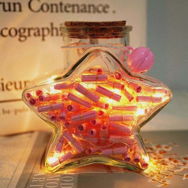 手工diy情书胶囊药丸情话星星许愿瓶送男女生情侣生日圣诞节礼物