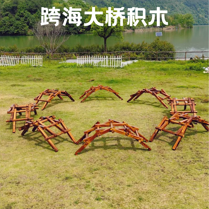 幼儿园跨海大桥户外实木碳化榫卯结构玩具攀爬架安吉儿童感统训练