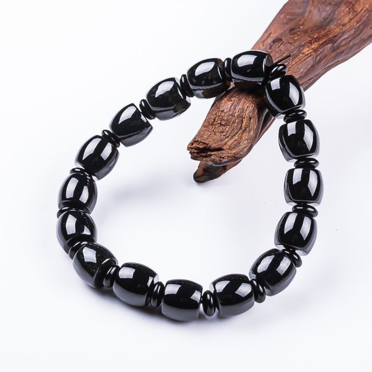 翡翠a货正品墨翠路路通手串转运小众男款女款高级气质手链