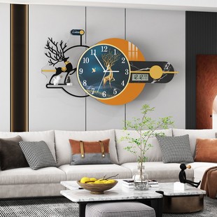 艾梦娜创意钟表挂钟客厅餐厅高端大气现代简约艺术挂表装饰创意画
