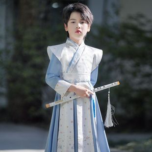 明制汉服男童2025新款儿童古装古风帅气少爷国风生日中大童演出服