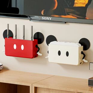 路由器收纳盒wifi上墙放置架光猫电视机上盒遮丑装饰盒免打孔壁挂