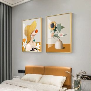 床头挂画卧室壁画2025年新主卧温馨少女儿童房ins风装饰画人物