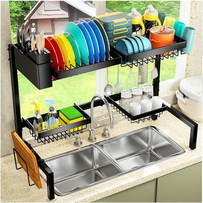 2 Tier 4 Baskets Over The Sink Dish Drying Rack 24 8 35 4