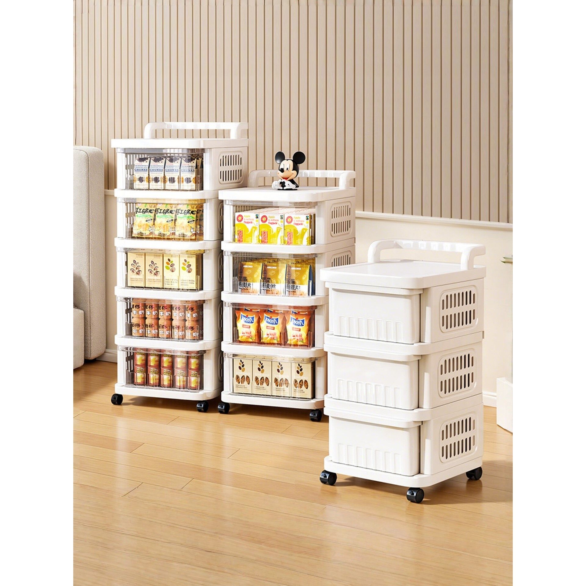 日本品质抽屉式收纳柜落地卧室床头柜推车置物架客厅玩具整理架,收纳整理,家用收纳手推车,淘宝优惠券,粉丝福利购,淘宝优惠卷